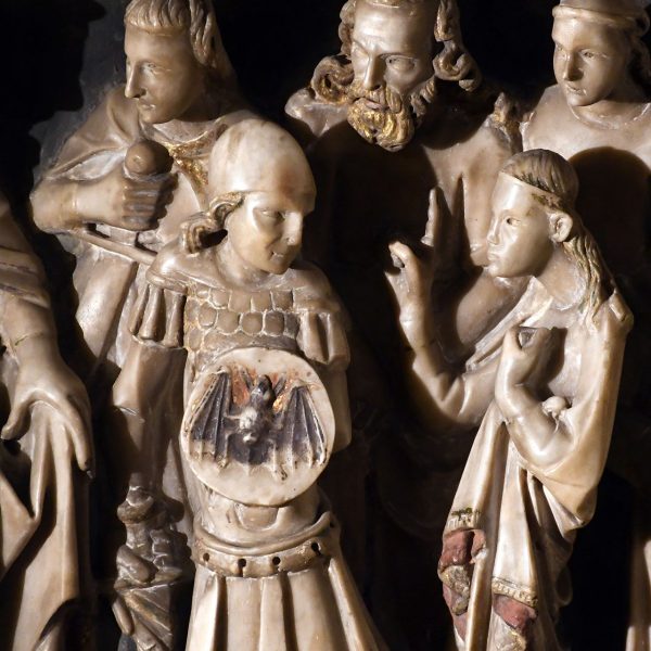 Barcelona.- Catedral de la Sta. Creu i Sta. Eulàlia – Escena del martiri de Santa Eulàlia representada al frontal del sarcòfag (1/2026)