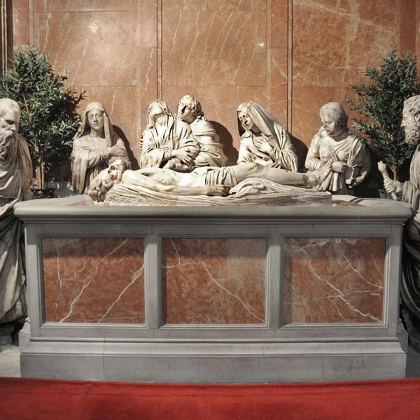 Terrassa.- Catedral del Sant Esperit del 1574 – Grup escultòric del Sant Enterrament d’estil renaixentista de Martín Díaz Liatzasolo acabat el 1544 (11/2012)