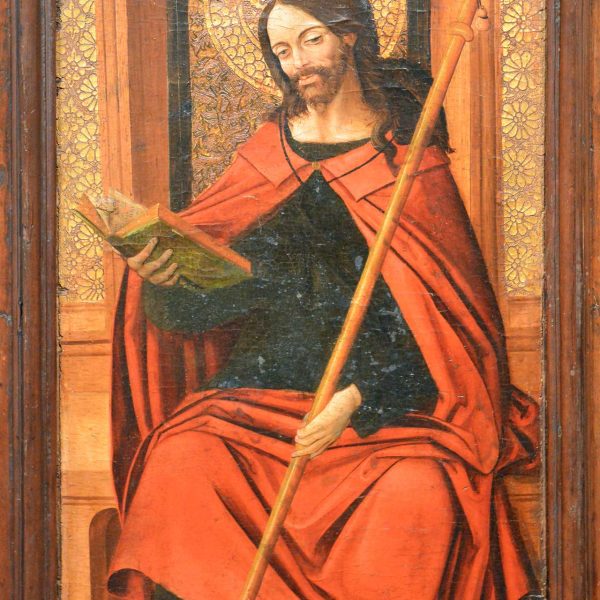 Vic.- Església del Carme, S. XVIII – Fragment del retaule amb la representació de Sant Jaume (M.E.V.) (11/2016)